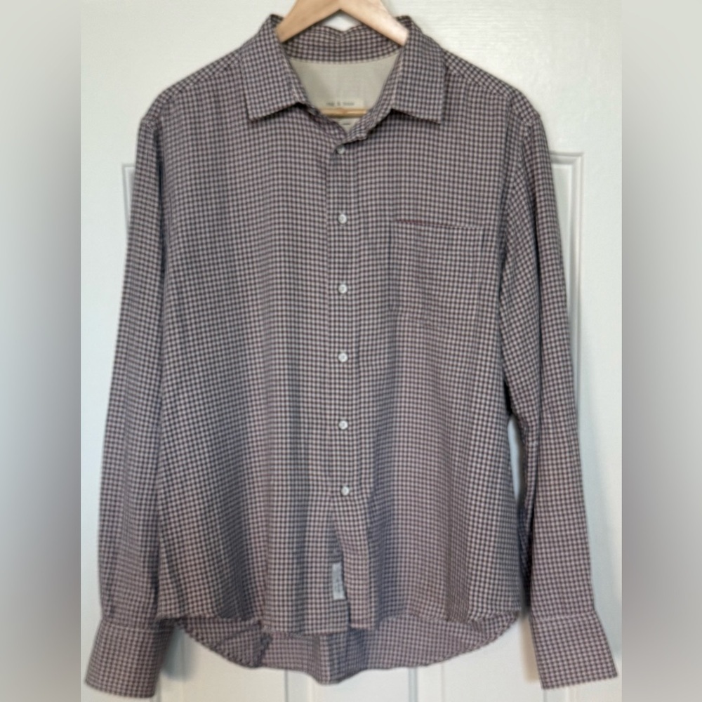 Rag & Bone Tailored Workwear Gingham Button-Down Shirt Xl | Smart Casual